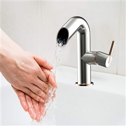 Brushed Nickel Single Hole Bathroom Faucet